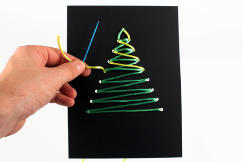 Carte à broder sapin de Noël
